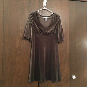 Old Navy Velvet Green Swing Dress